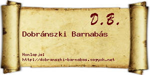 Dobránszki Barnabás névjegykártya