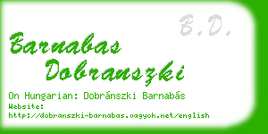barnabas dobranszki business card