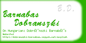 barnabas dobranszki business card